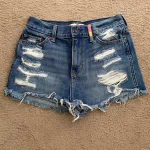 Hollister high rise jean shorts
